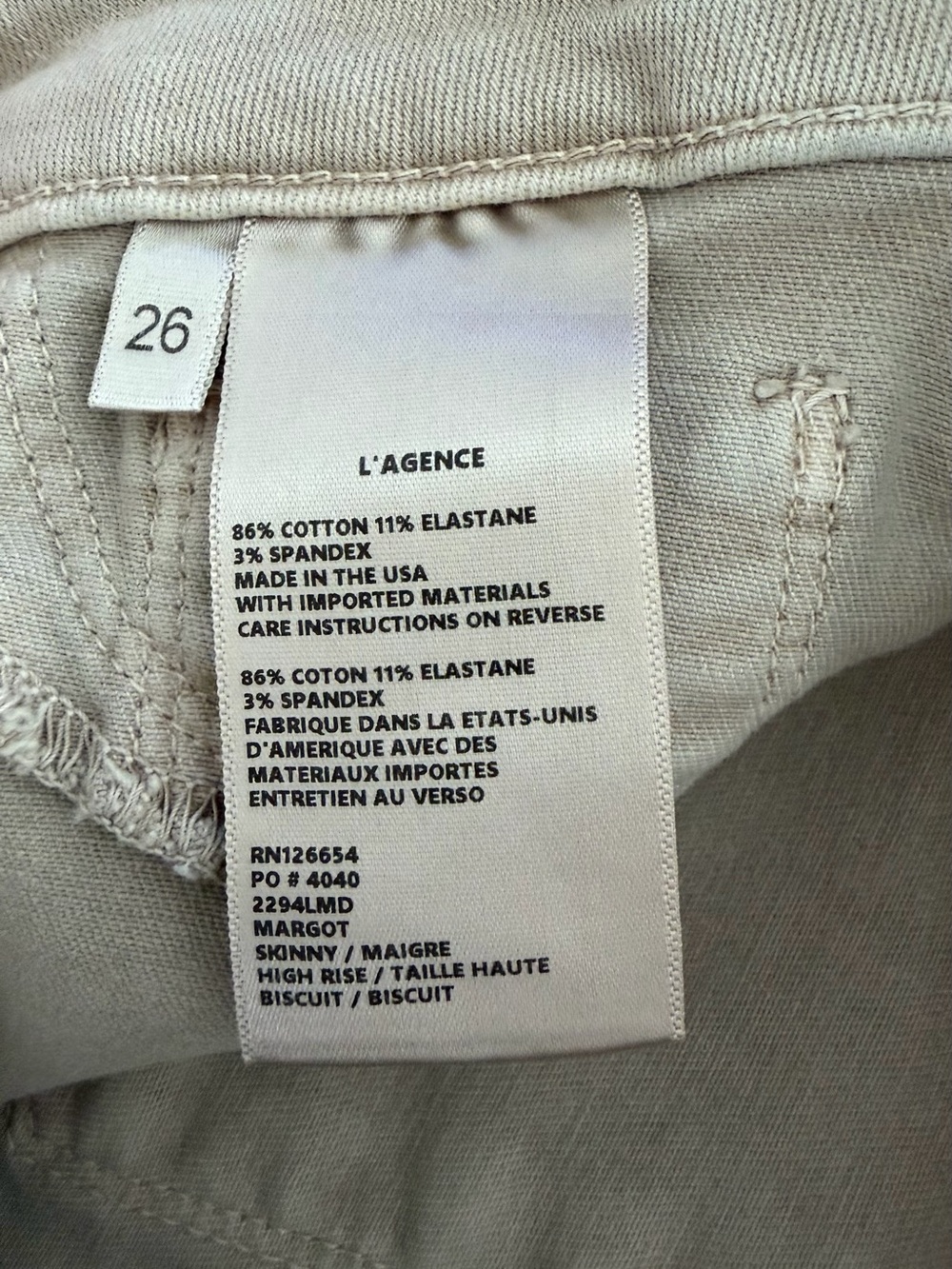 L'AGENCE Margot High-Rise Skinny Jeans in Beige - Picture 5 of 5
